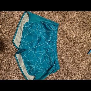 Blue exercise shorts